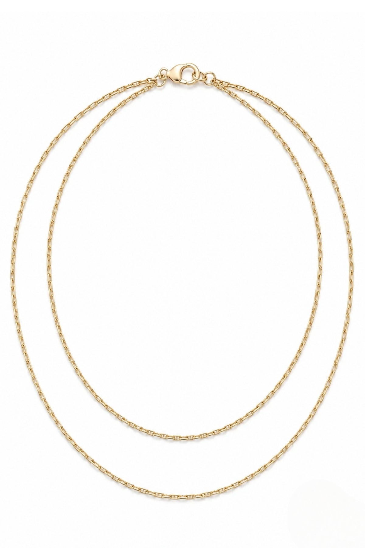 2 Katlı Gold Kaplama Çelik Kadın Zincir Kolye