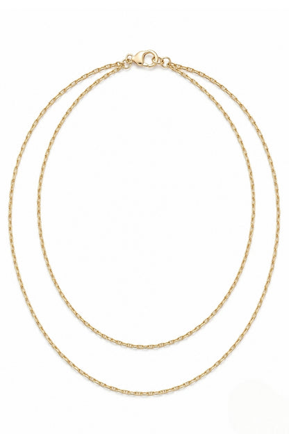 2 Katlı Gold Kaplama Çelik Kadın Zincir Kolye