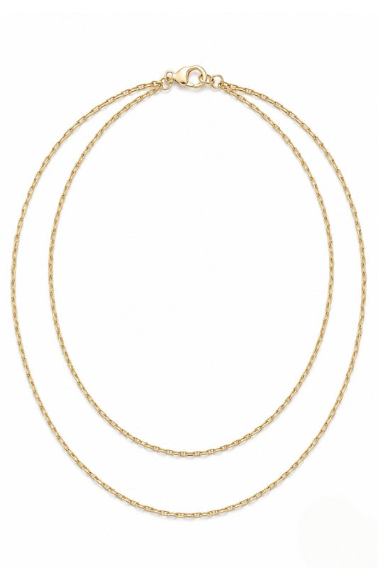 2 Katlı Gold Kaplama Çelik Kadın Zincir Kolye