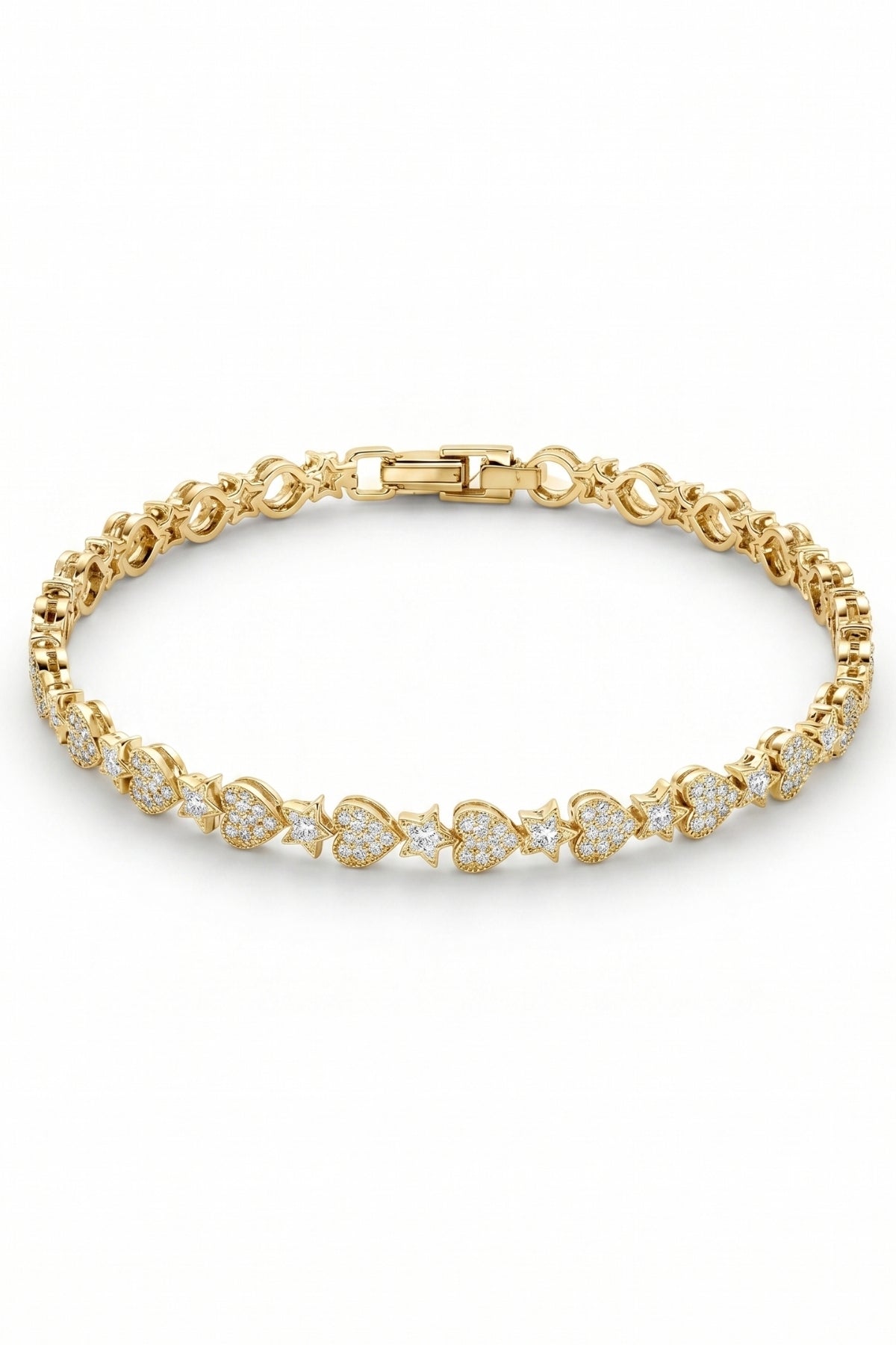 Sirena VIP Serisi – Love & Star Shine Gold Kaplama Çelik Bileklik