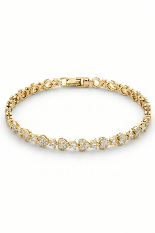 Sirena VIP Serisi – Love & Star Shine Gold Kaplama Çelik Bileklik