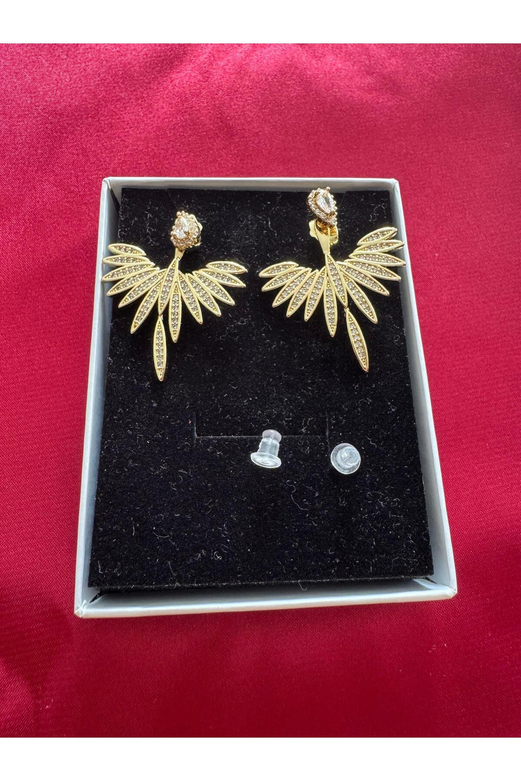 Sirena Vip Serisi-Angel Wing Gold Kaplama Paslanmaz Çelik Zirkon Taşlı Küpe