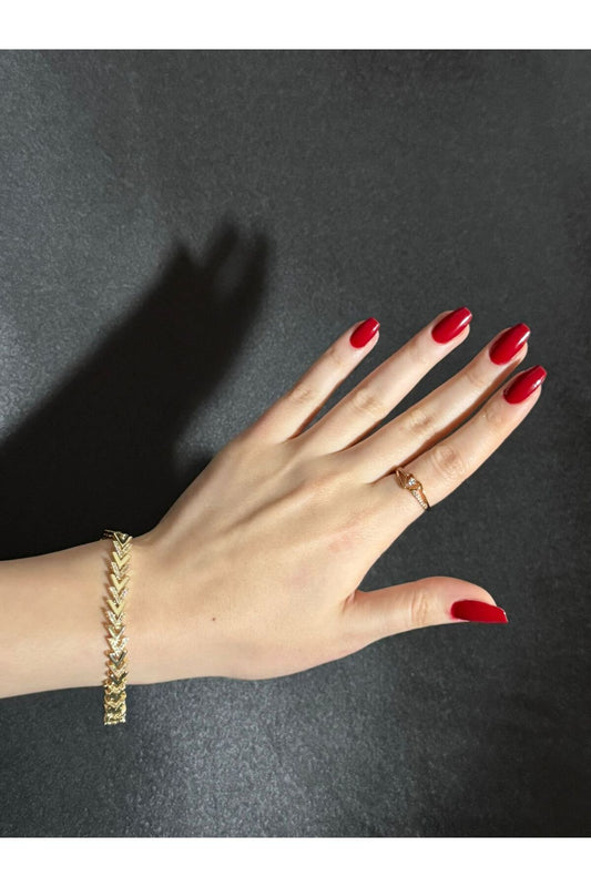 Sirena VIP Serisi – V Zarafeti – Gold Kaplama Kadın Bileklik