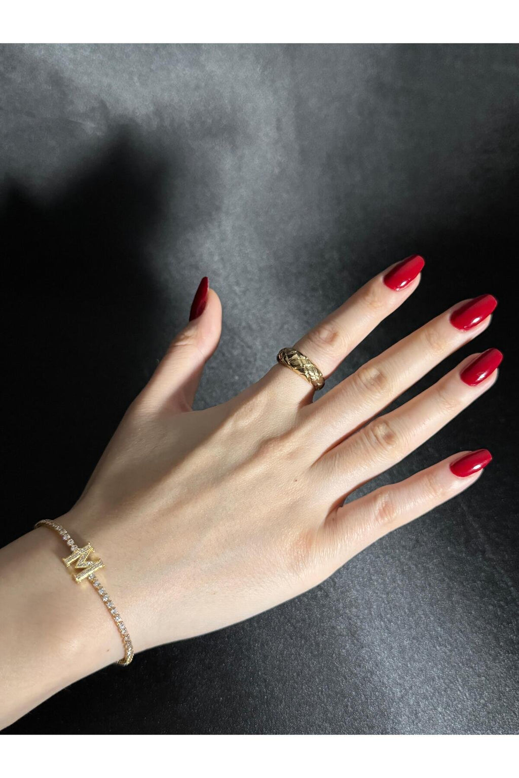 Gold Kaplama Su Yolu Harfli Bileklik