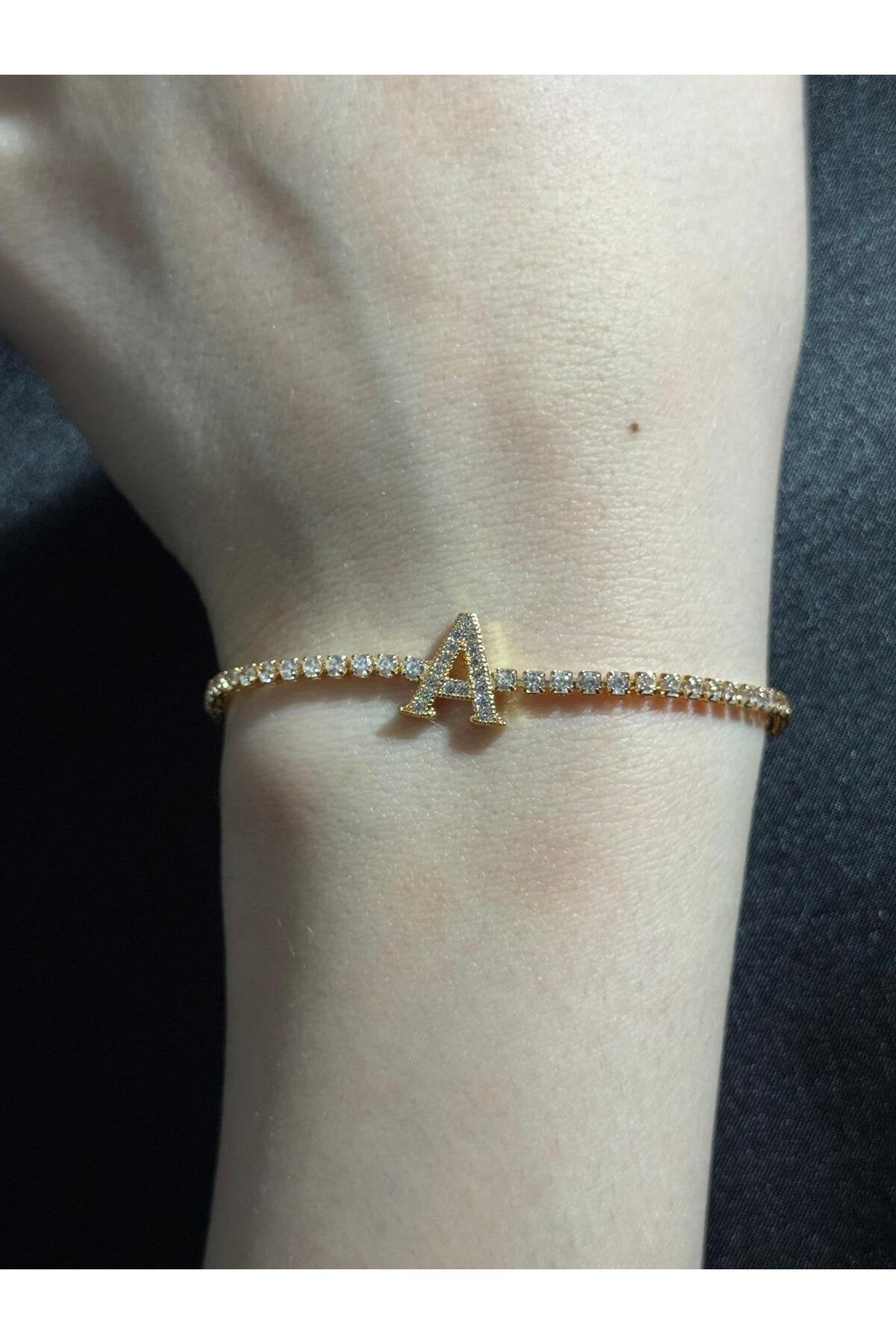 Gold Kaplama Su Yolu Harfli Bileklik