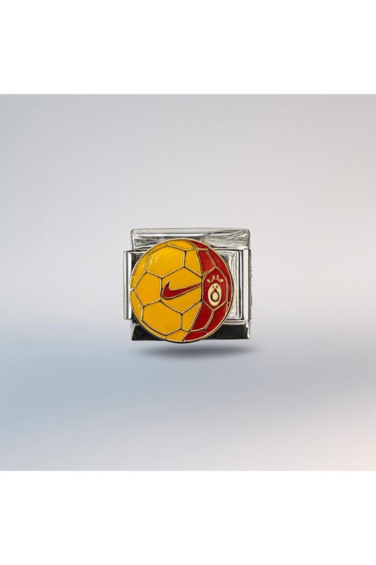 Galatasaray Sarı Kırmızı Futbol Topu Paslanmaz Çelik İtalyan Charm