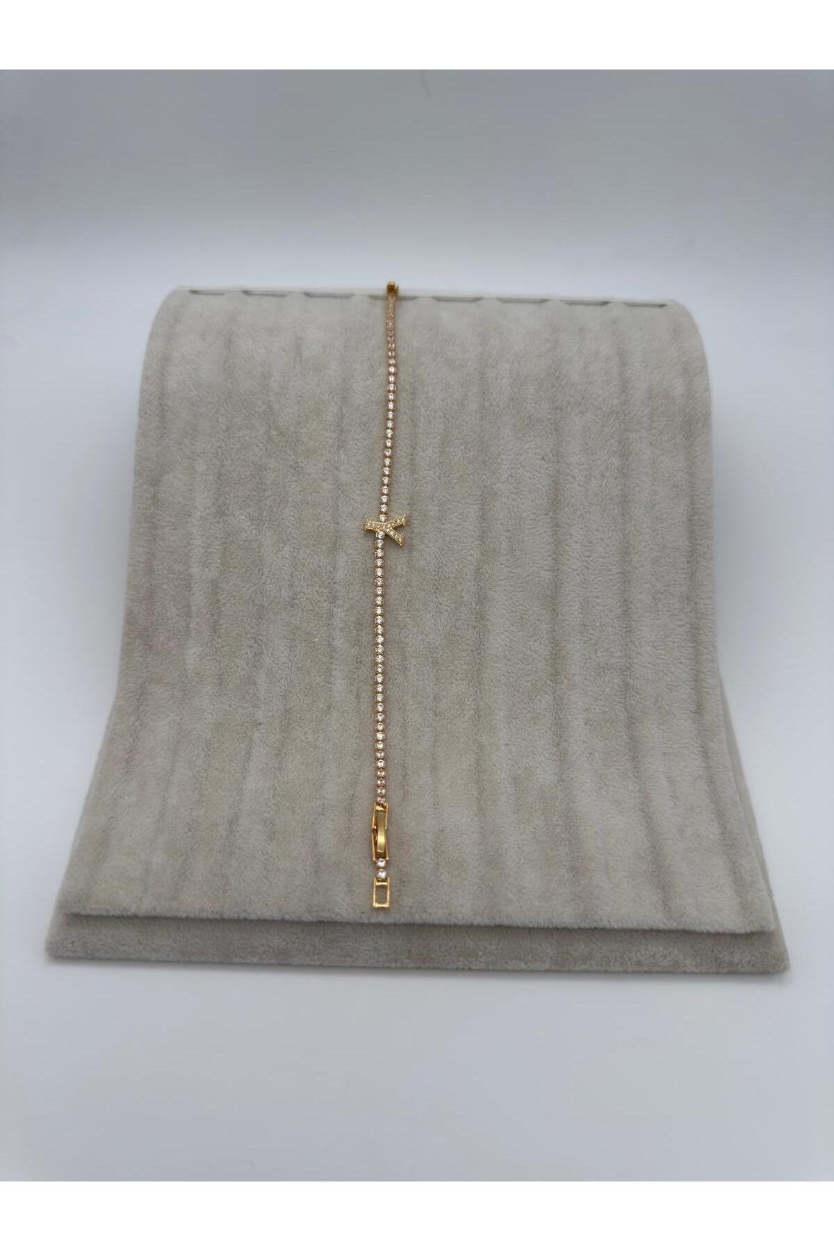 Gold Kaplama Su Yolu Harfli Bileklik