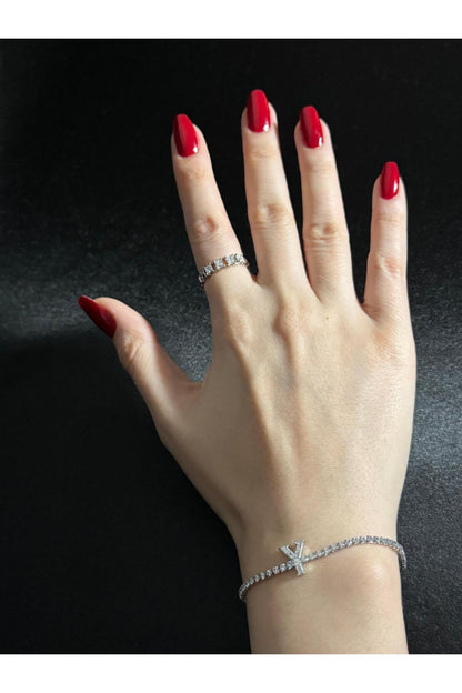 Gümüş Kaplama Su Yolu Harfli Bileklik