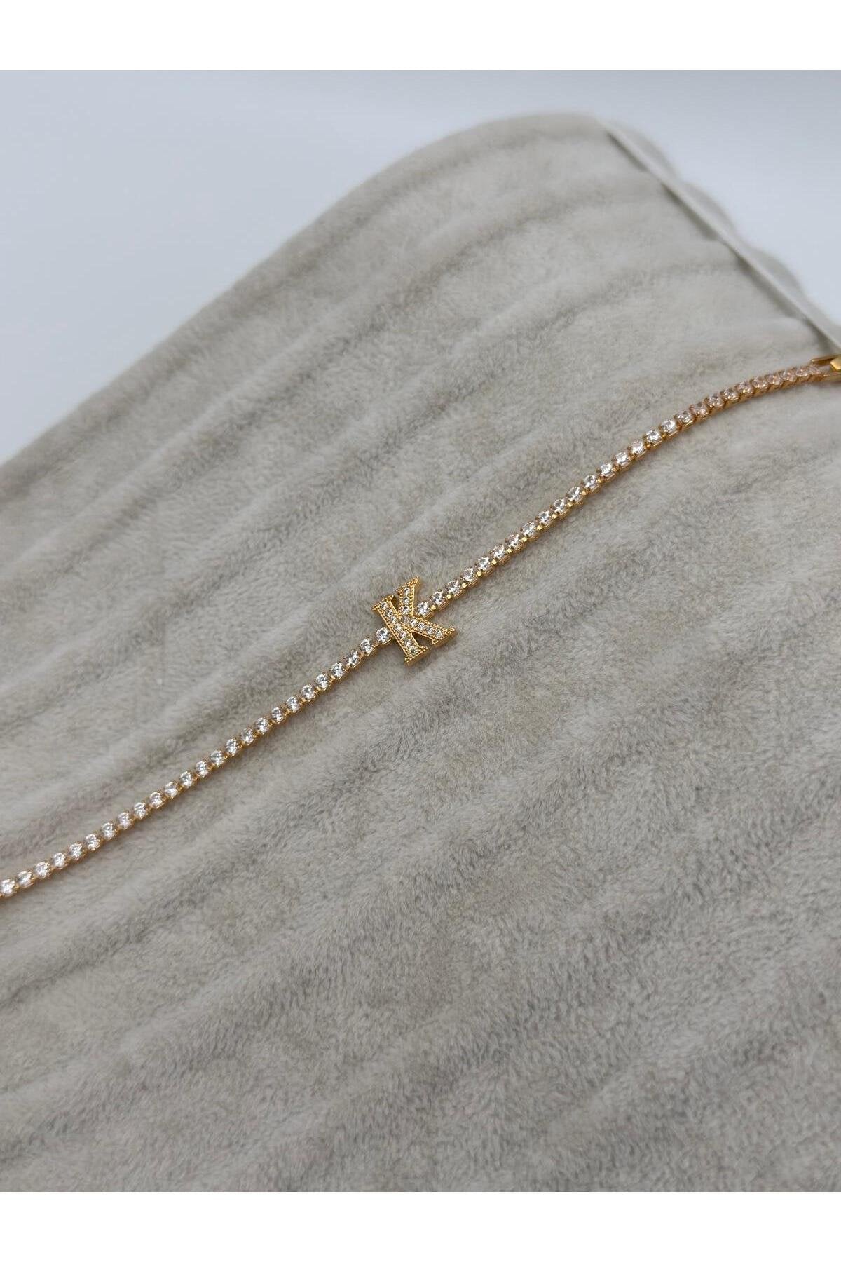 Gold Kaplama Su Yolu Harfli Bileklik