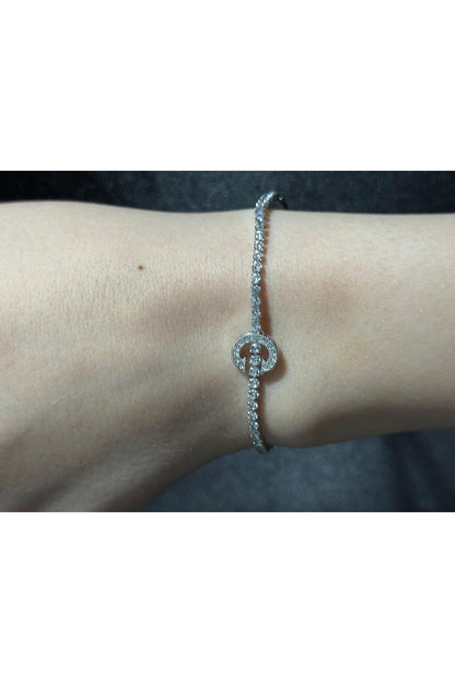 Gümüş Kaplama Su Yolu Harfli Bileklik