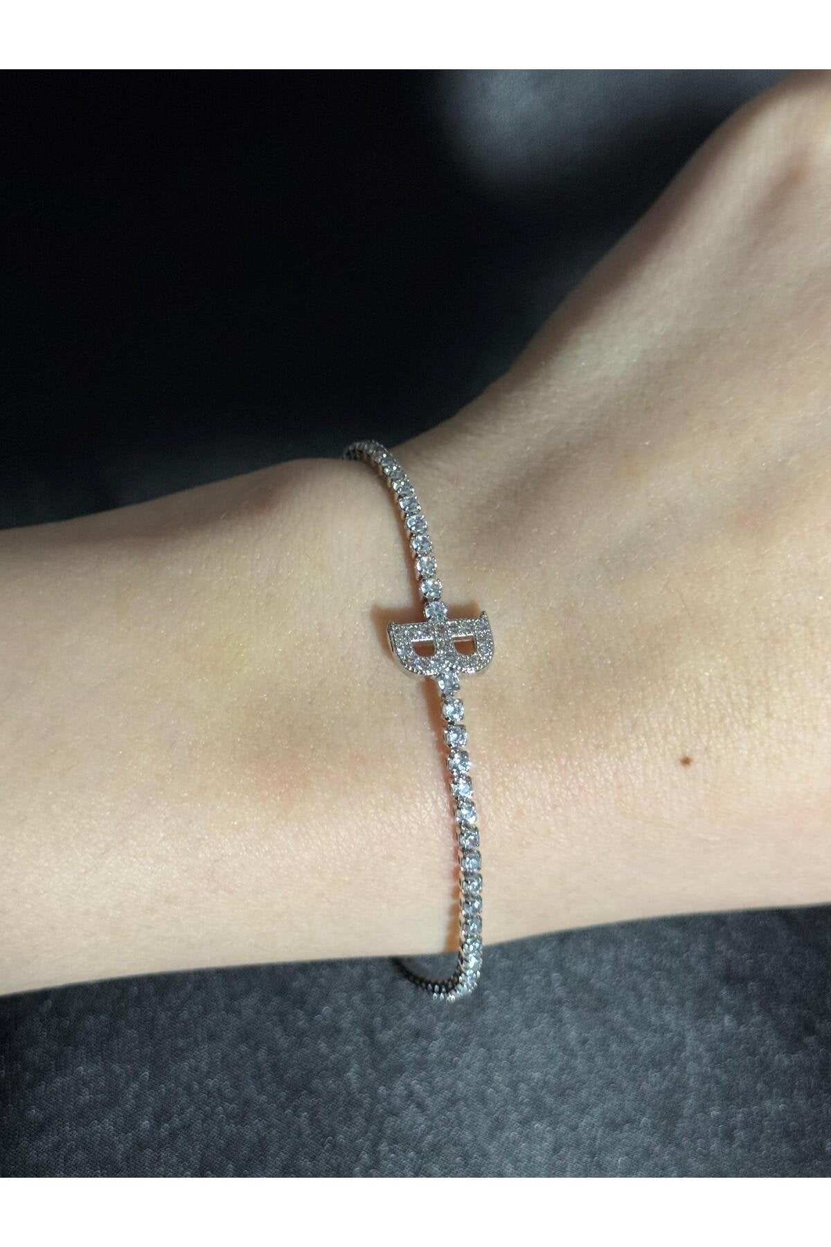 Gümüş Kaplama Su Yolu Harfli Bileklik