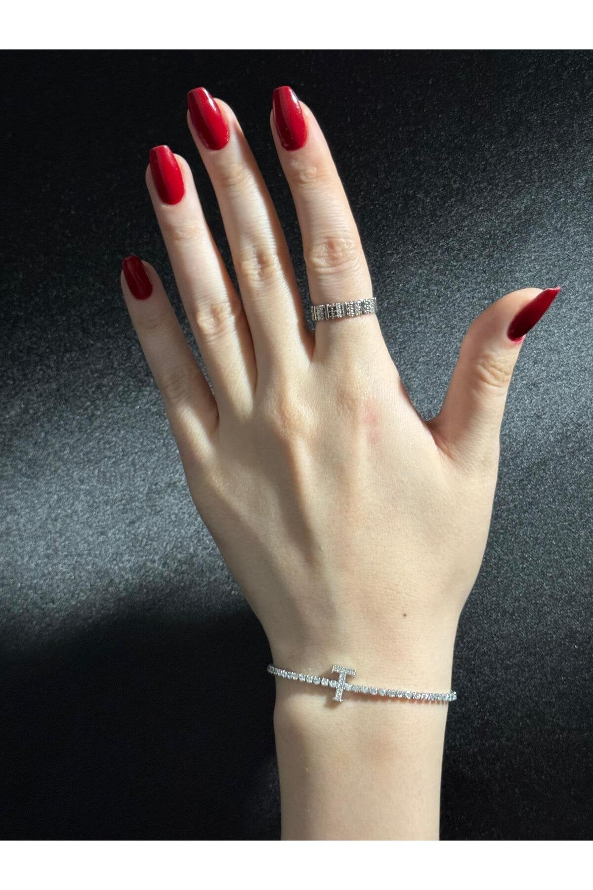 Gümüş Kaplama Su Yolu Harfli Bileklik