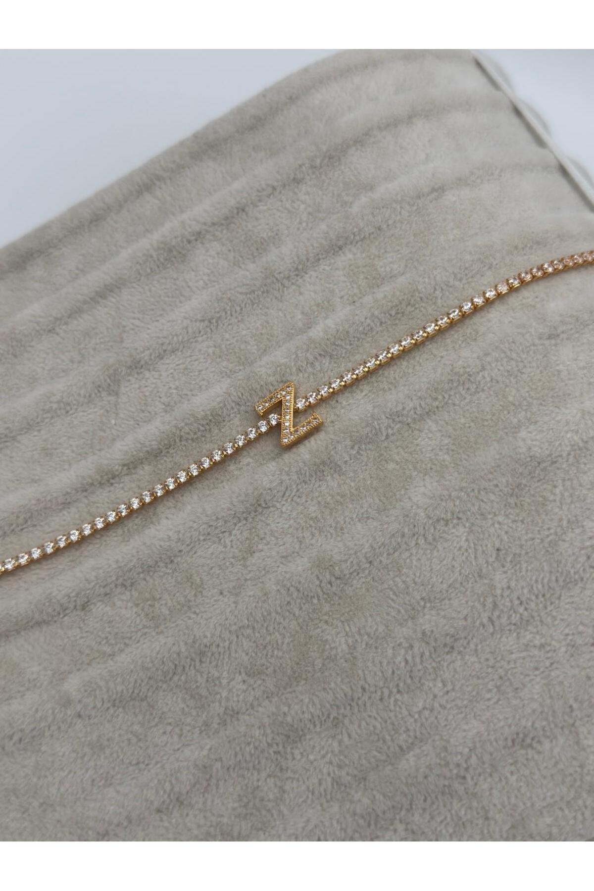 Gold Kaplama Su Yolu Harfli Bileklik