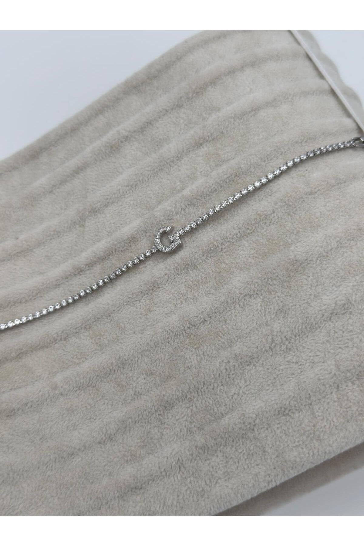 Gümüş Kaplama Su Yolu Harfli Bileklik