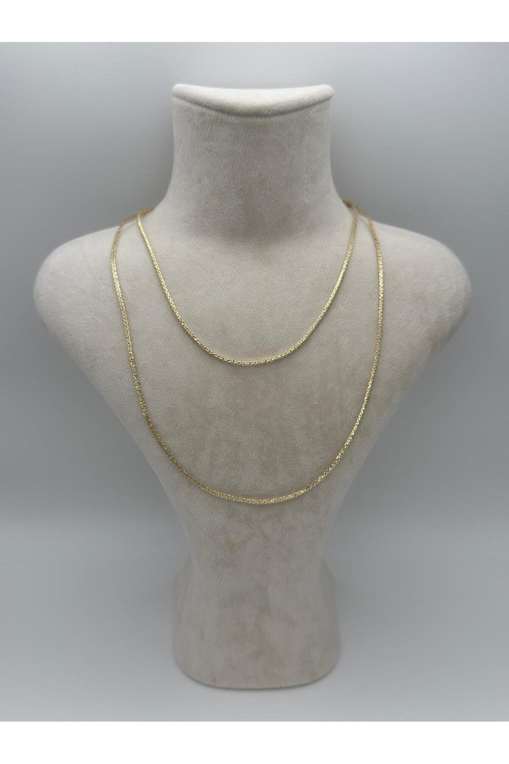 2 Katlı Yılan Zincir Gold Kaplama Çelik Kolye