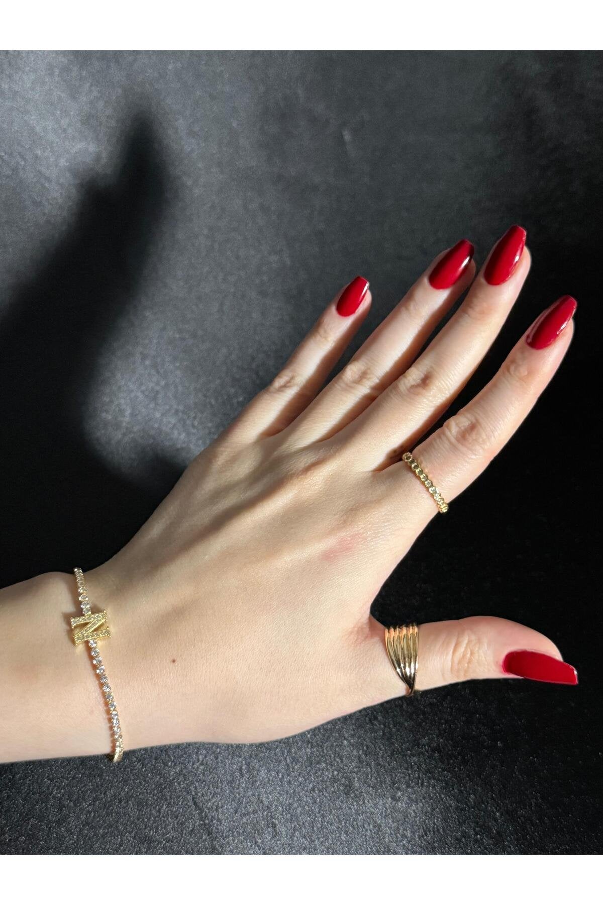 Gold Kaplama Su Yolu Harfli Bileklik