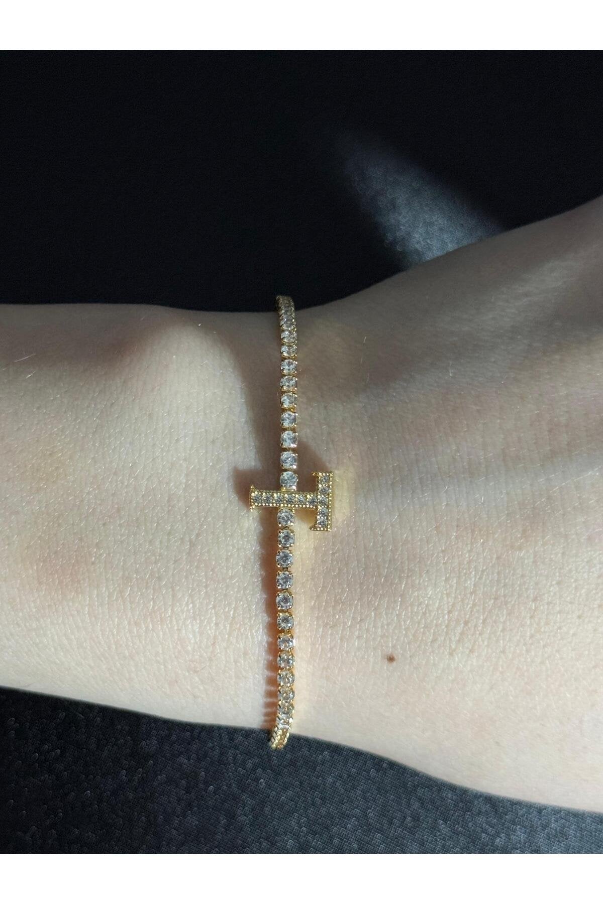 Gold Kaplama Su Yolu Harfli Bileklik