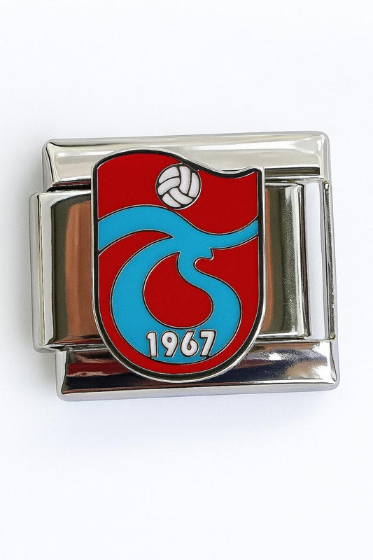 Trabzon Spor Logo Tasarımlı Paslanmaz Çelik İtalyan Charm