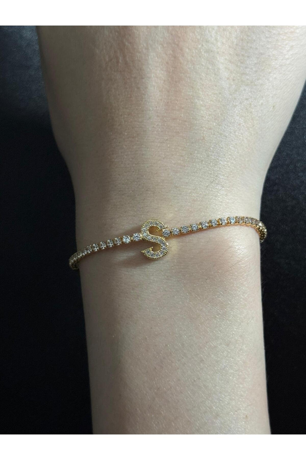 Gold Kaplama Su Yolu Harfli Bileklik