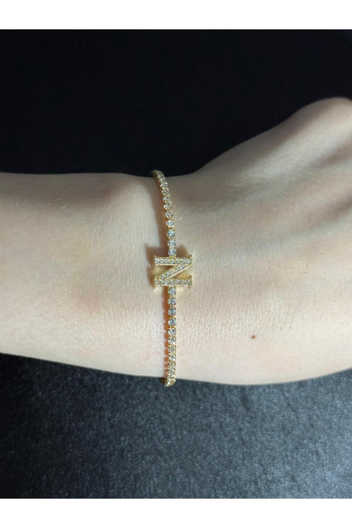 Gold Kaplama Su Yolu Harfli Bileklik