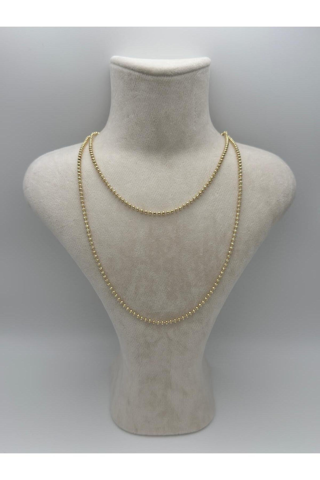 2 Katlı Gold Ball Shine Çelik Kolye