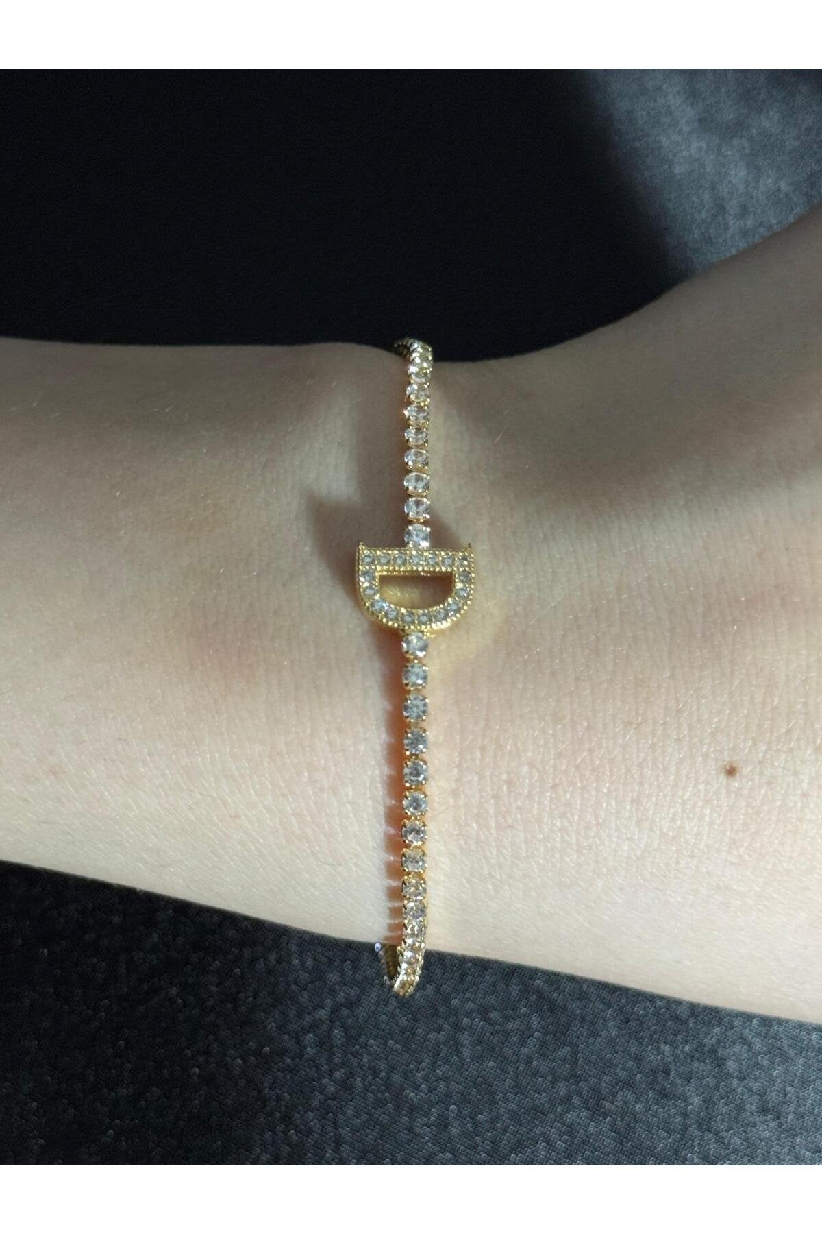 Gold Kaplama Su Yolu Harfli Bileklik