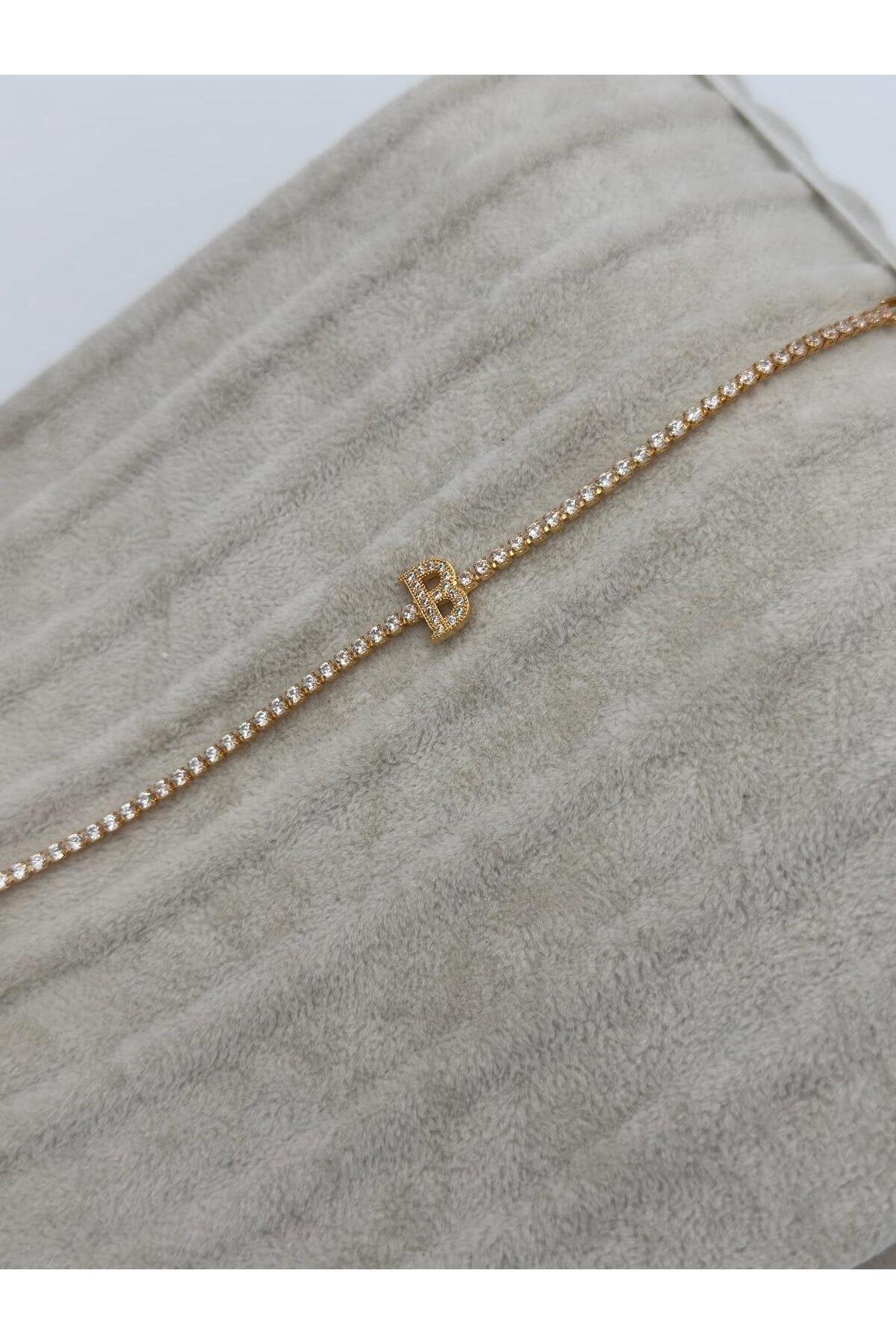 Gold Kaplama Su Yolu Harfli Bileklik