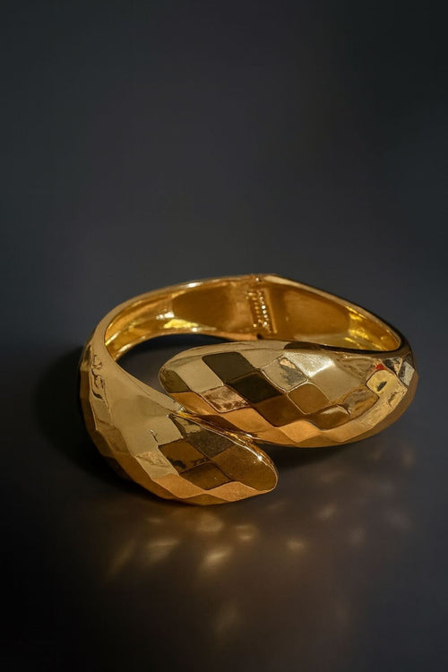 Baklava Desenli Damla Sert Bilezik-Kelepçe