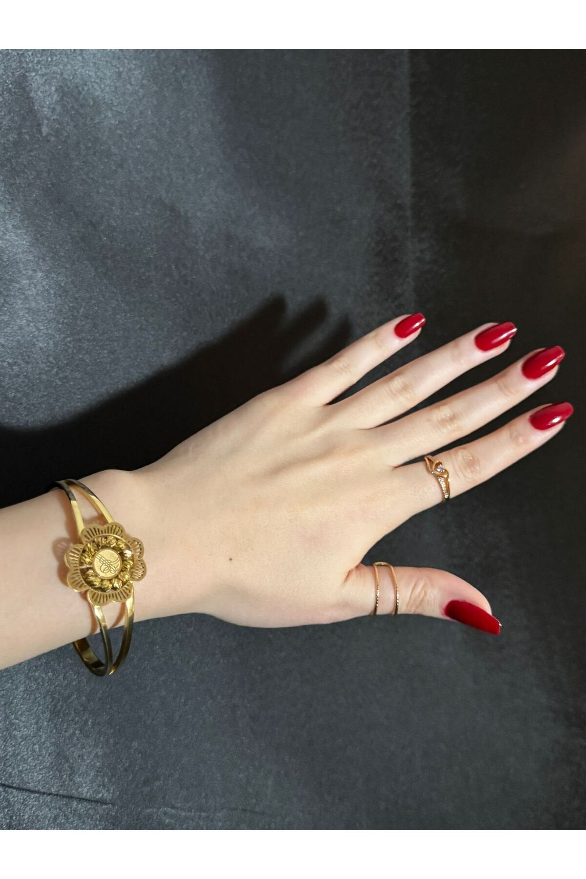 Osmanlı Tuğralı Gold Kaplama Çelik Bileklik