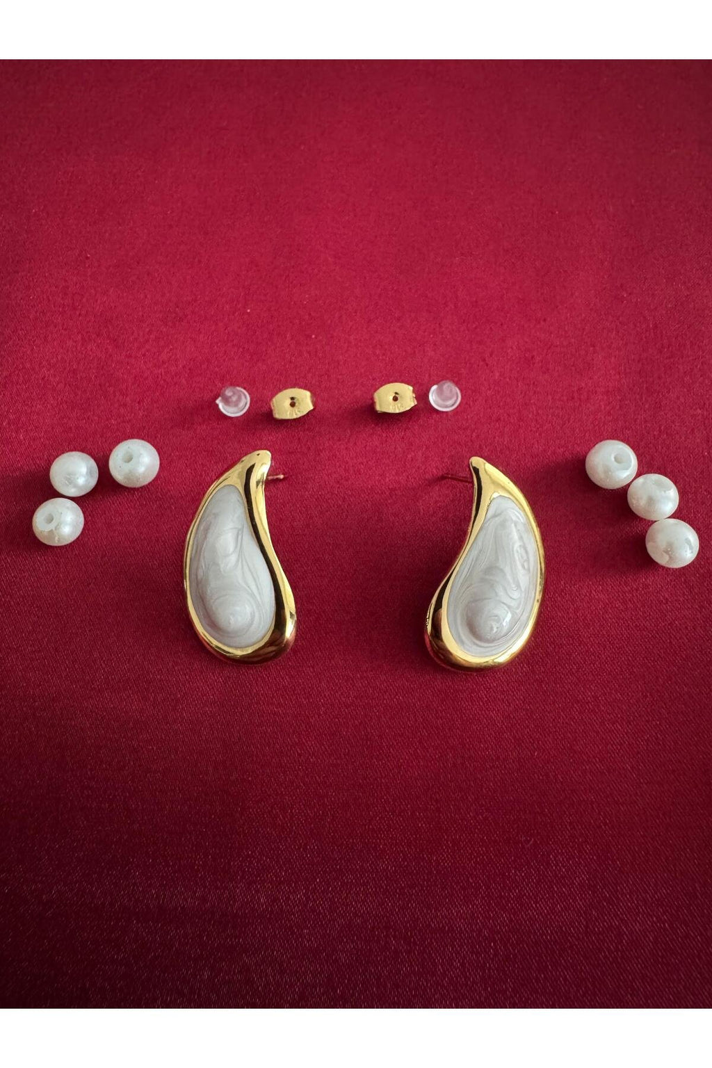 Sirena VIP Serisi-Damla Zirkon Taşlı Gold Kaplama Paslanmaz Çelik Küpe