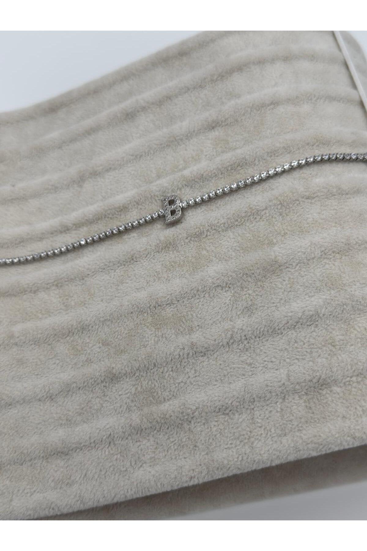 Gümüş Kaplama Su Yolu Harfli Bileklik