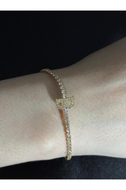 Gold Kaplama Su Yolu Harfli Bileklik
