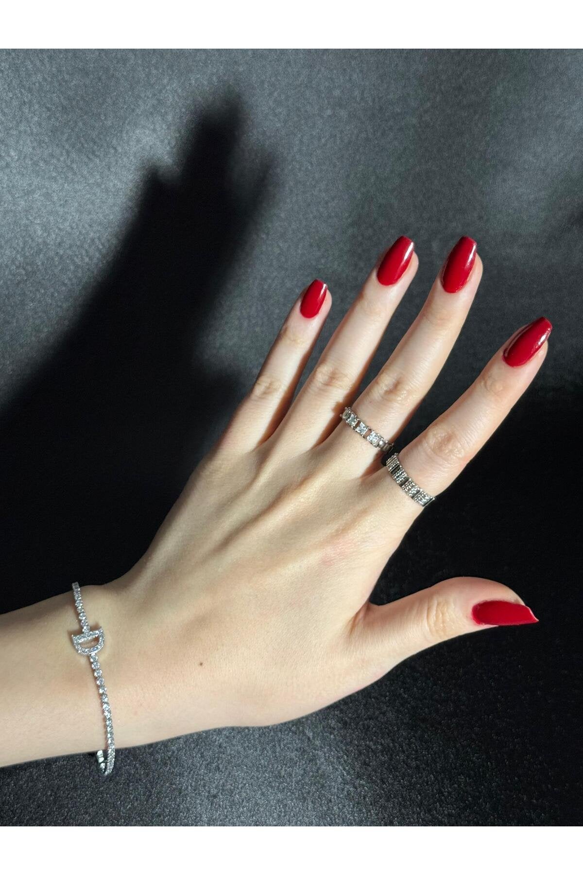 Gümüş Kaplama Su Yolu Harfli Bileklik