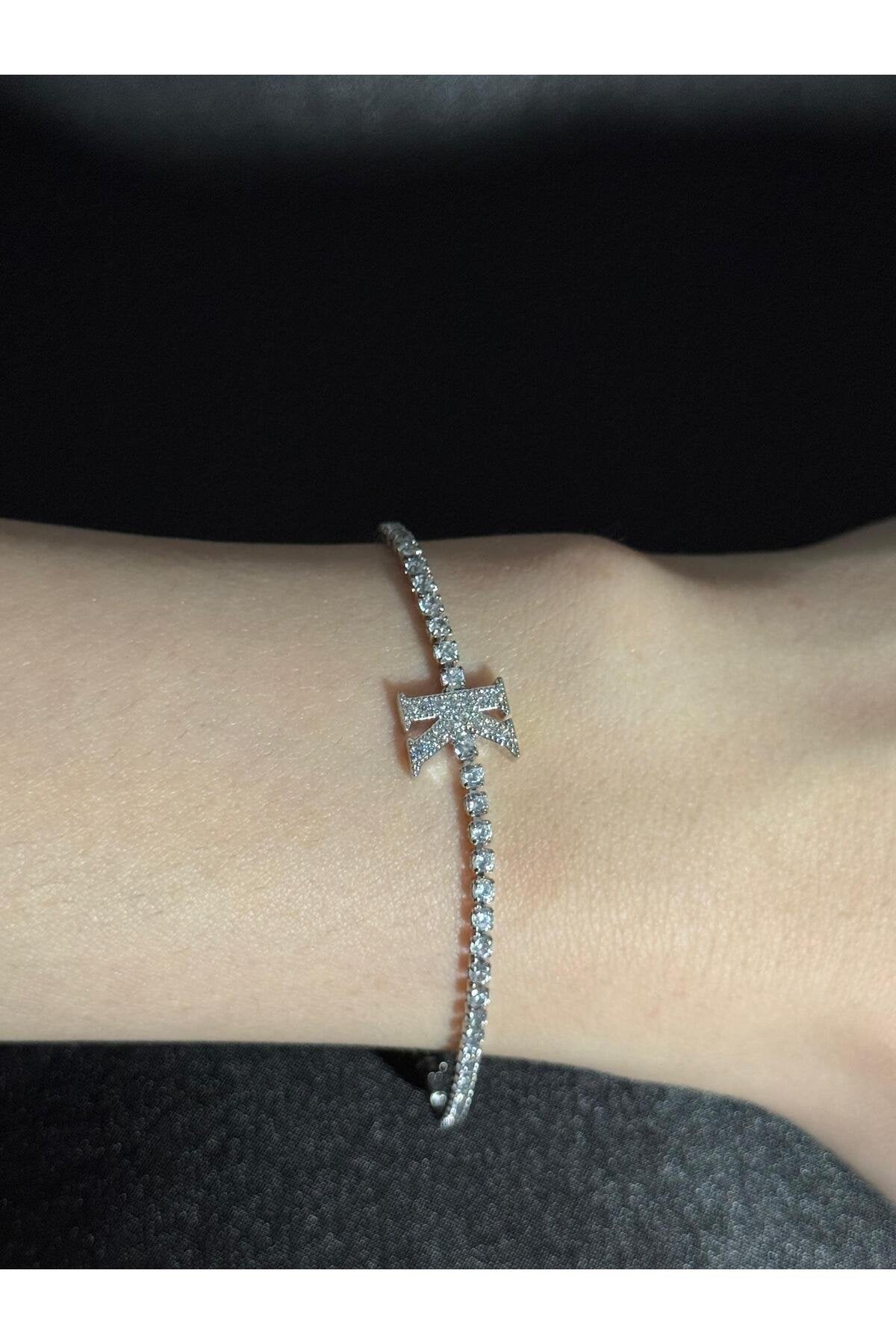 Gümüş Kaplama Su Yolu Harfli Bileklik