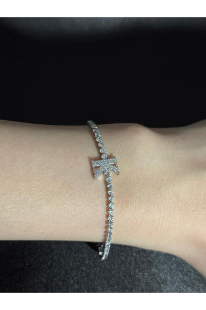 Gümüş Kaplama Su Yolu Harfli Bileklik