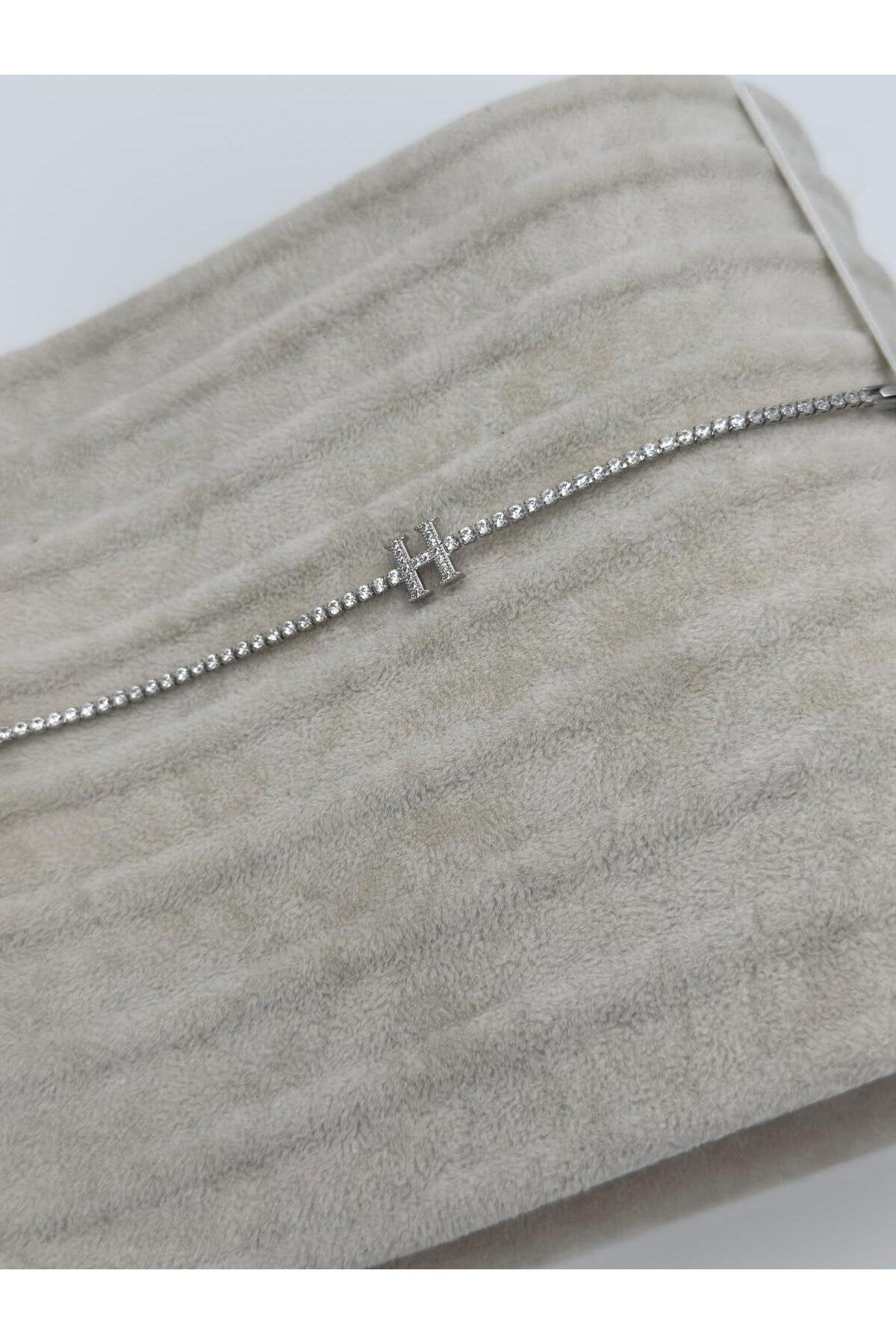 Gümüş Kaplama Su Yolu Harfli Bileklik