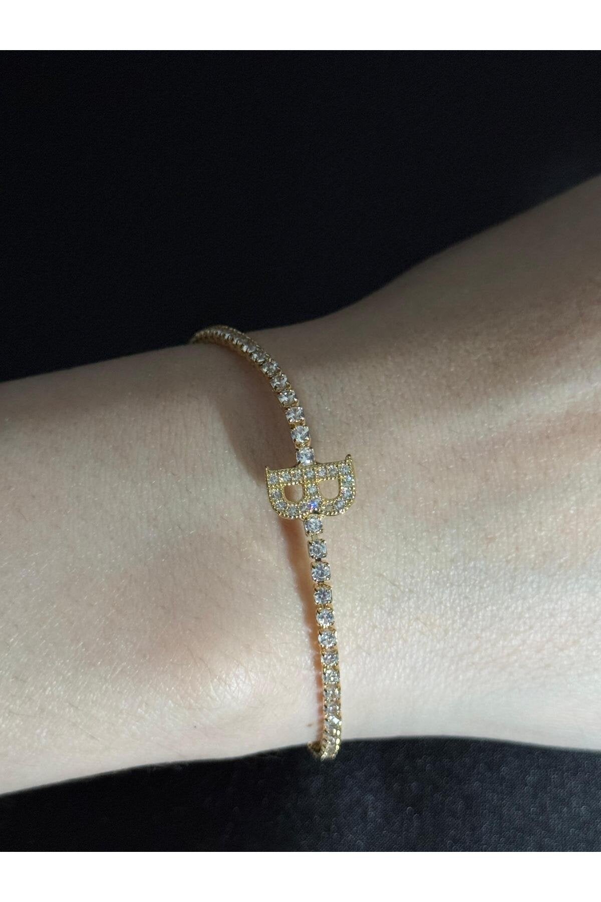Gold Kaplama Su Yolu Harfli Bileklik