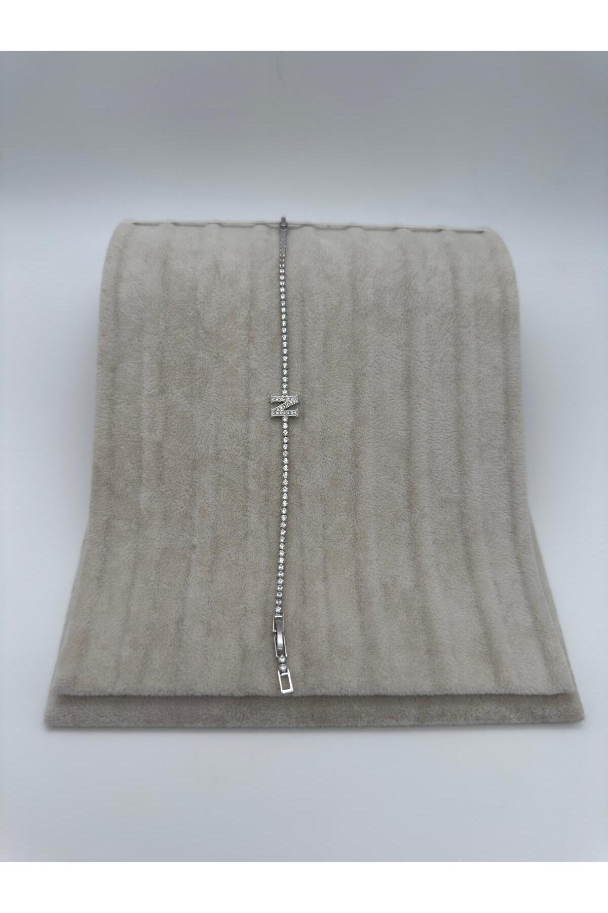 Gümüş Kaplama Su Yolu Harfli Bileklik