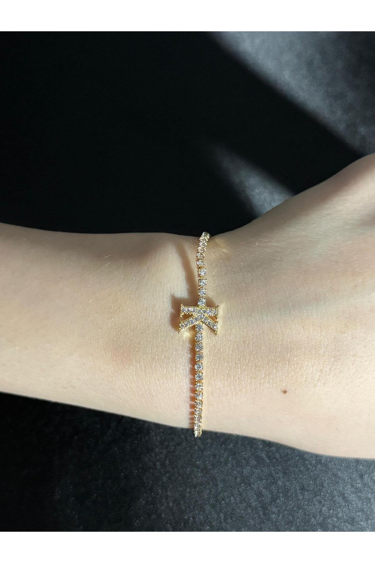 Gold Kaplama Su Yolu Harfli Bileklik