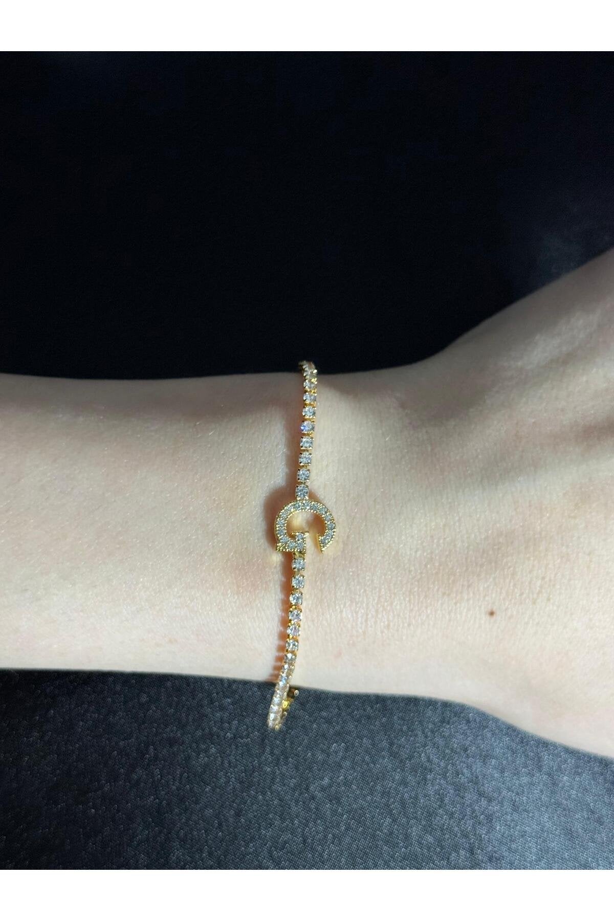 Gold Kaplama Su Yolu Harfli Bileklik