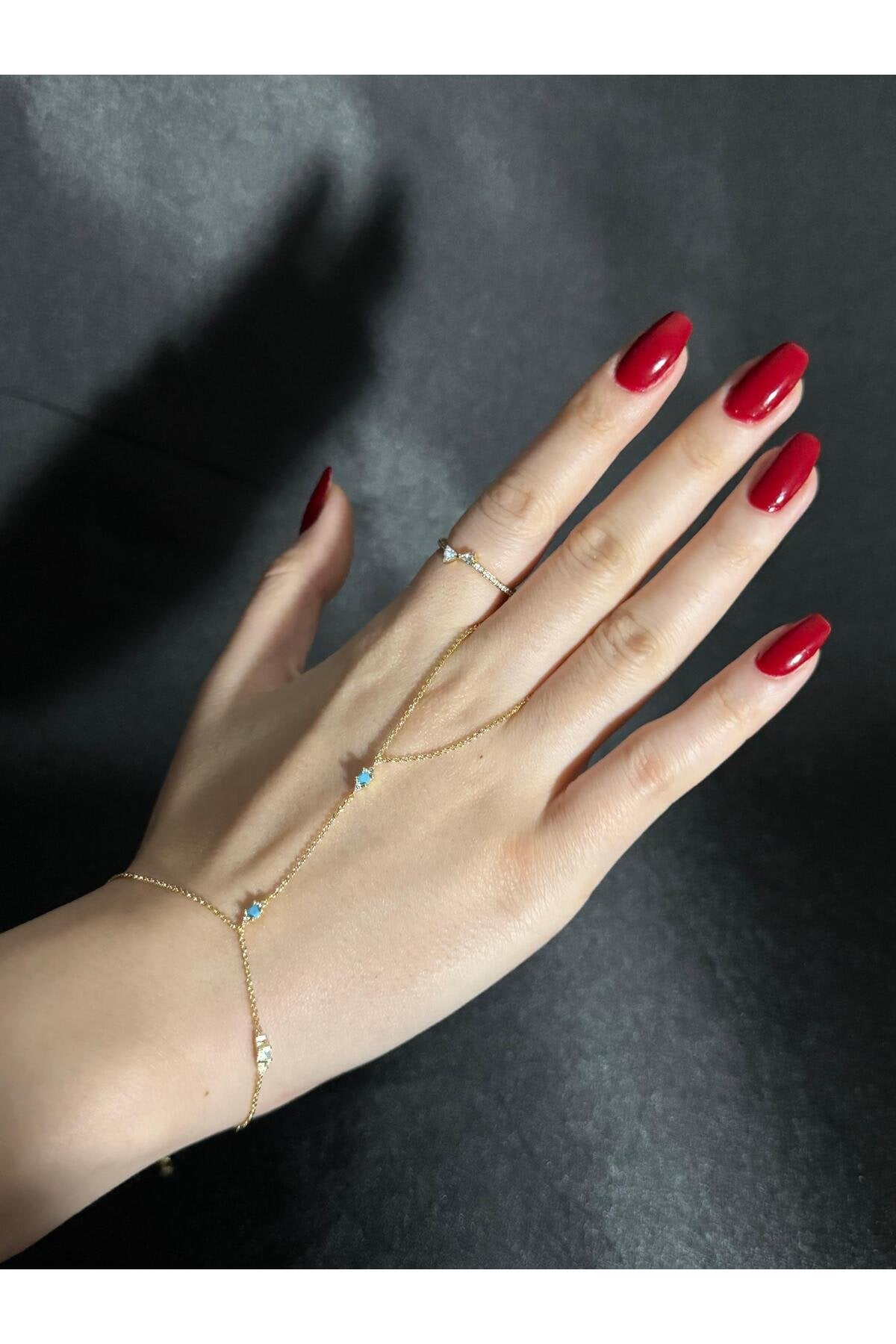 Altın Kaplama Mavi Taşlı Şahmeran