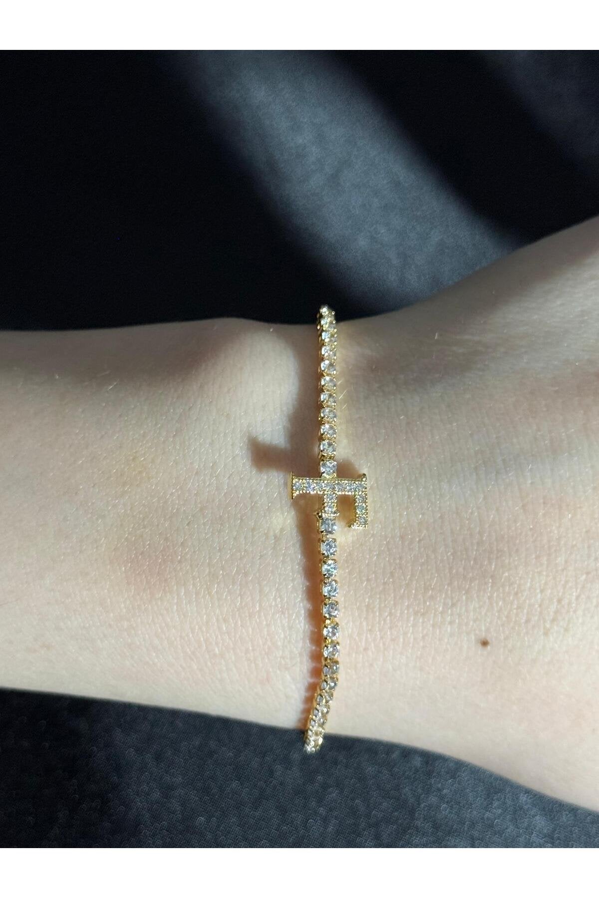 Gold Kaplama Su Yolu Harfli Bileklik