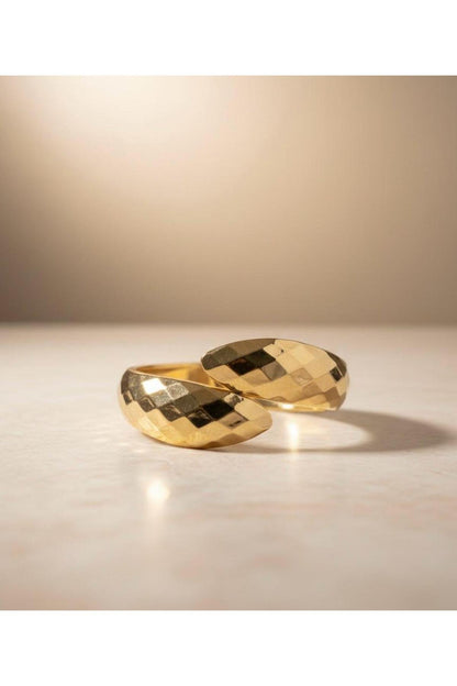 Baklava Desenli Damla Sert Bilezik-Kelepçe