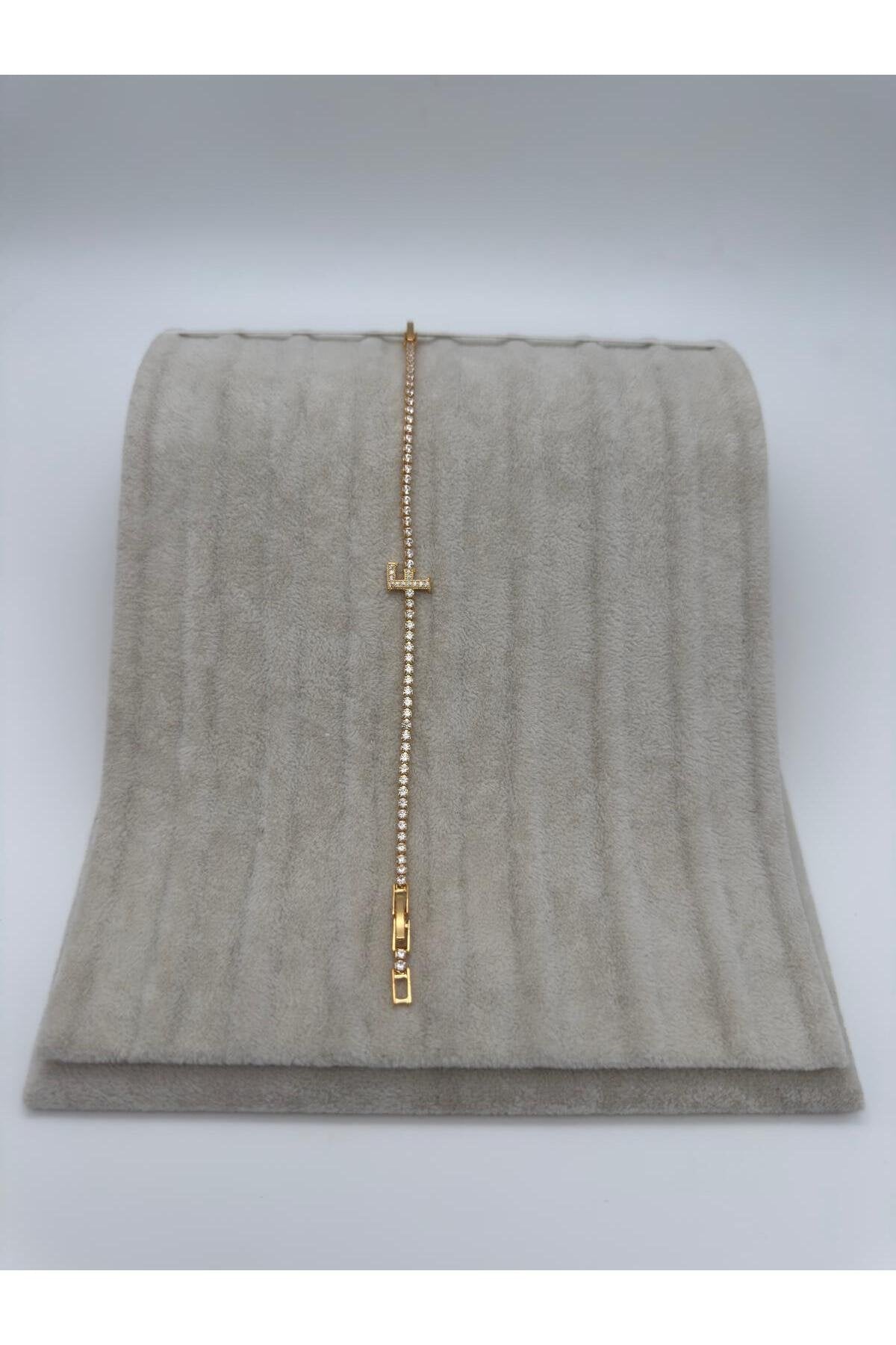 Gold Kaplama Su Yolu Harfli Bileklik