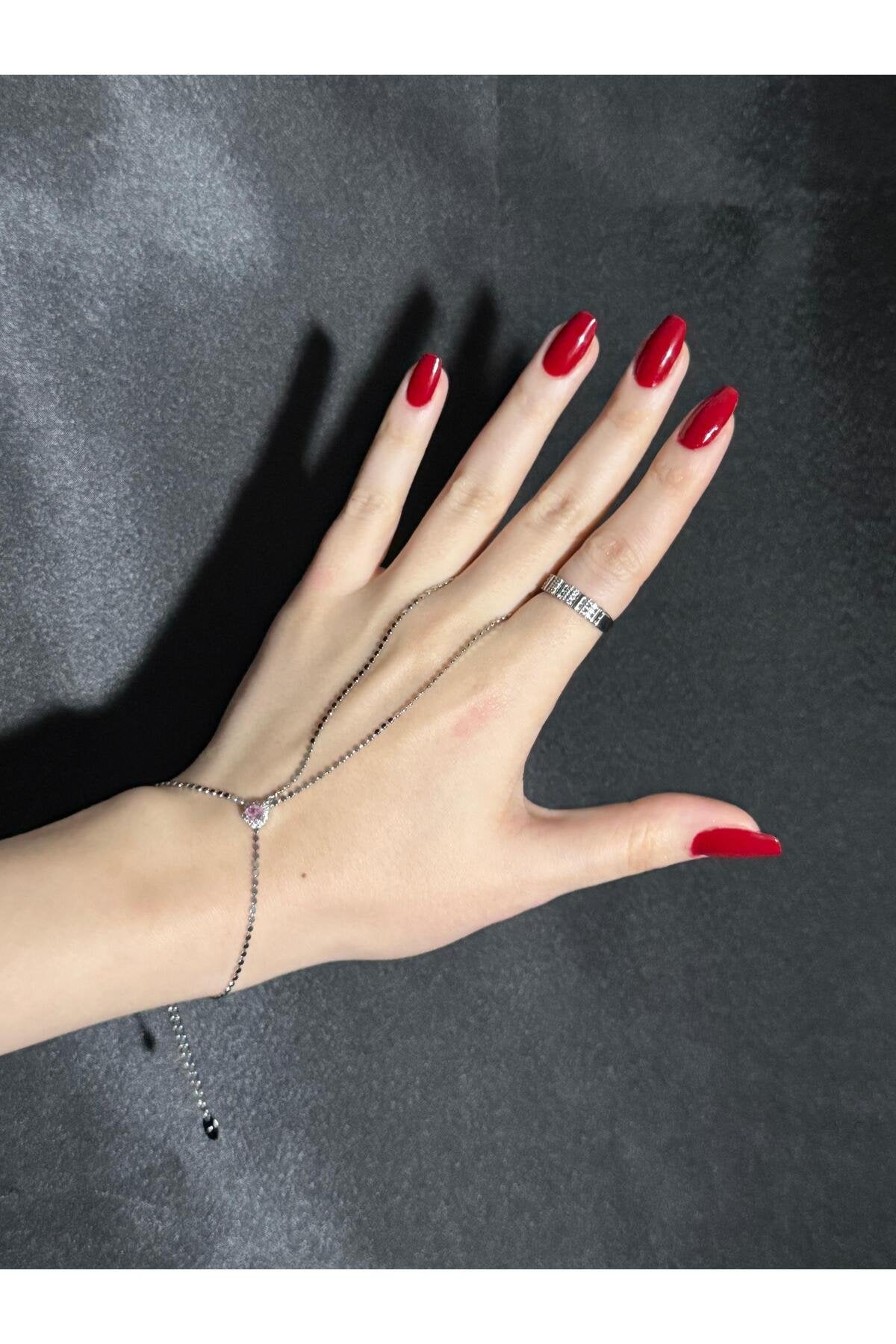 Pembe Taş Detaylı Zarif Ayarlanabilir Şahmeran