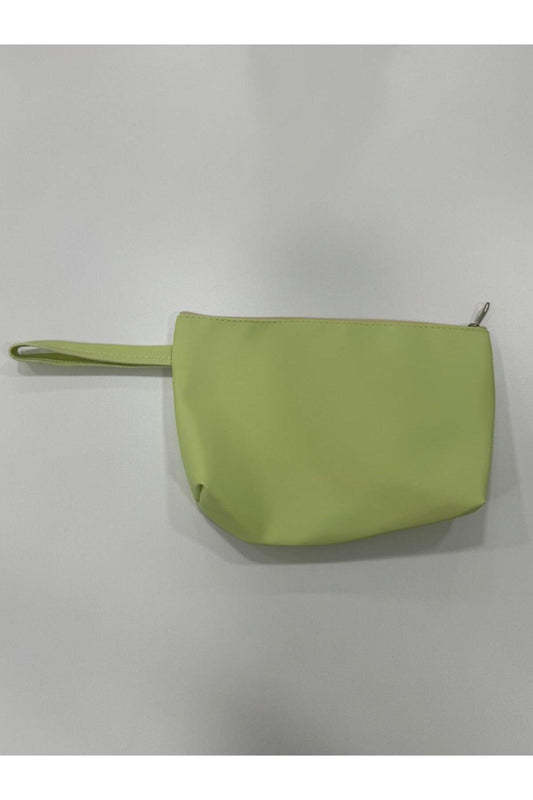 Açık Yeşil Renk Suni Deri Makyaj Çantası