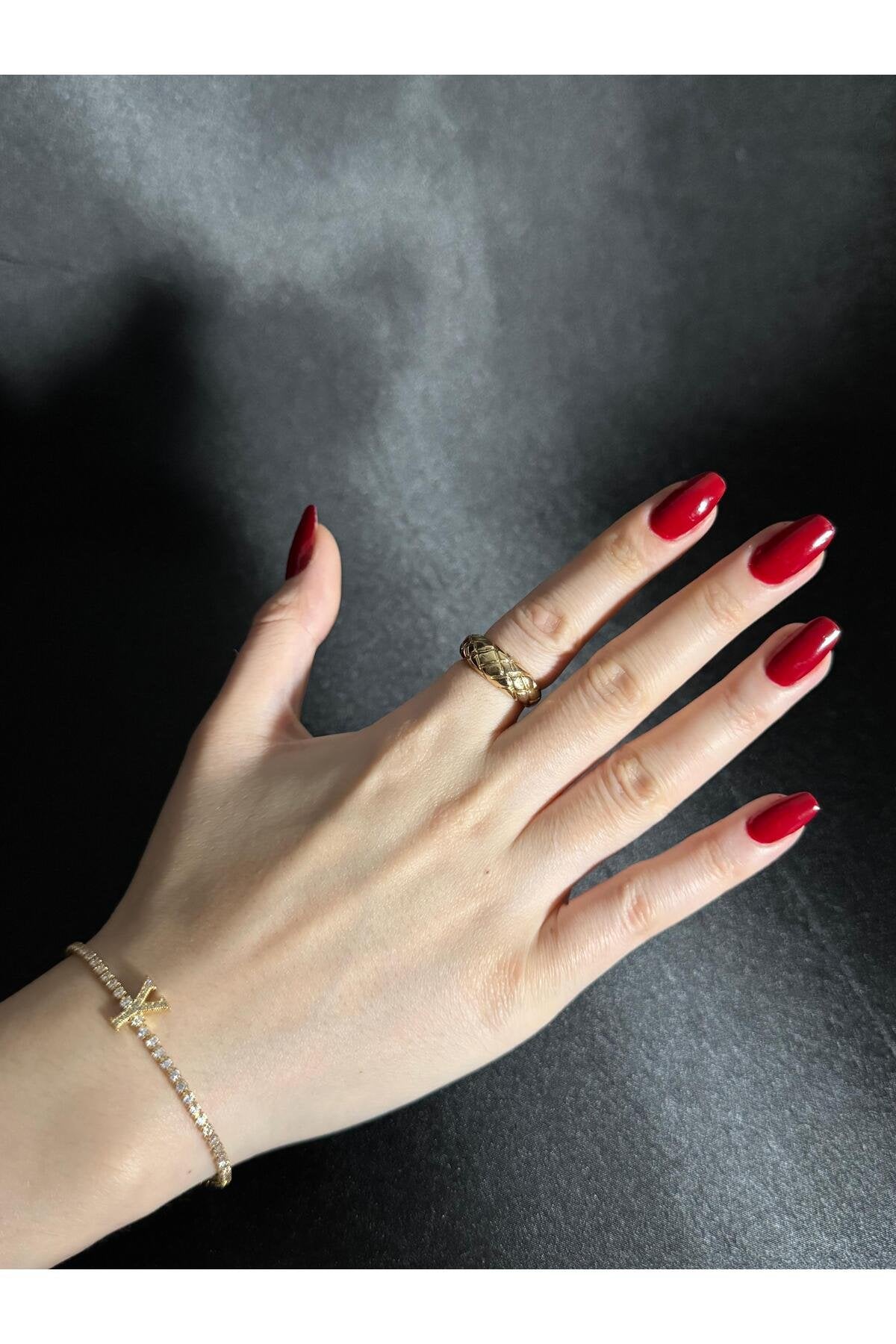 Gold Kaplama Su Yolu Harfli Bileklik