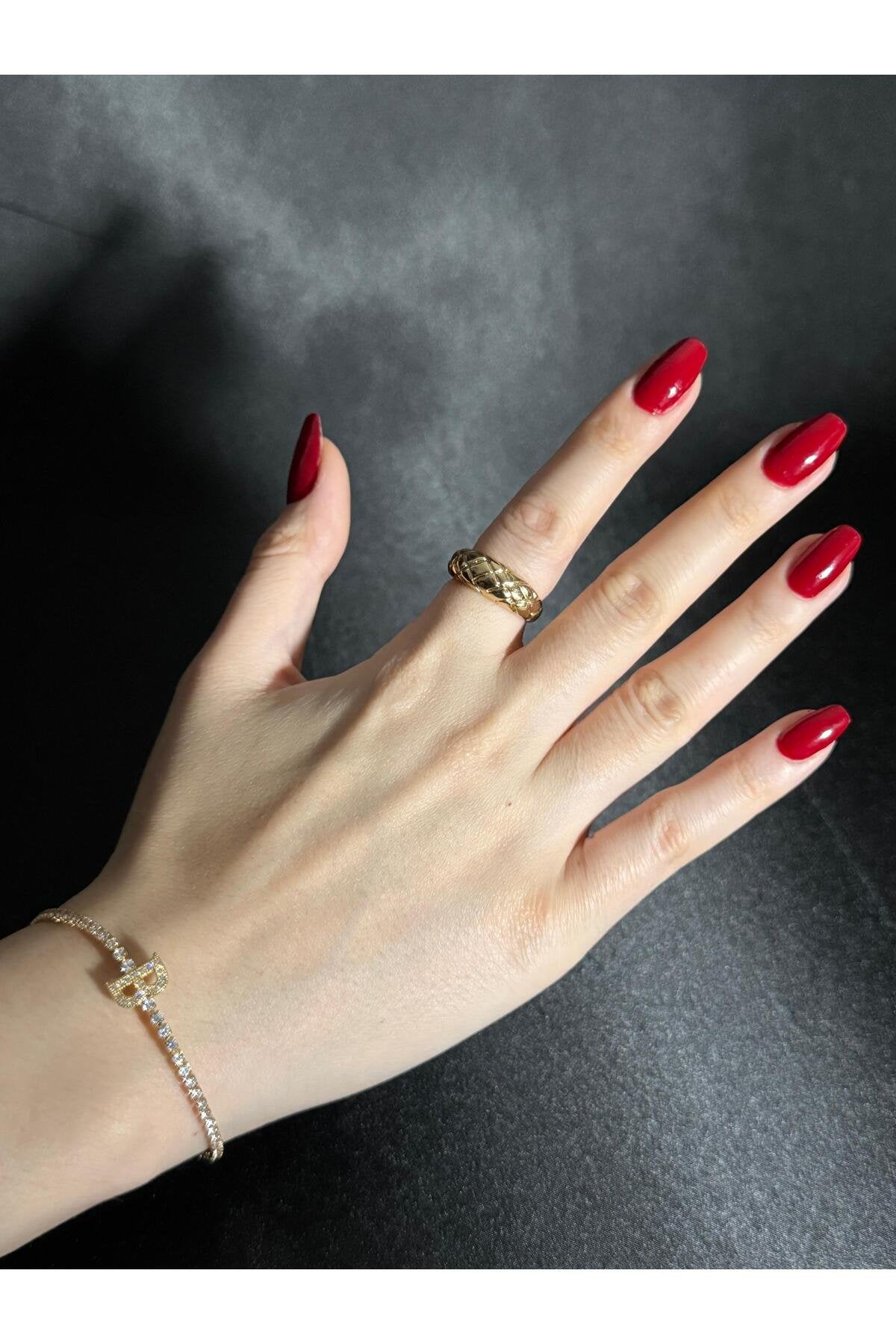 Gold Kaplama Su Yolu Harfli Bileklik