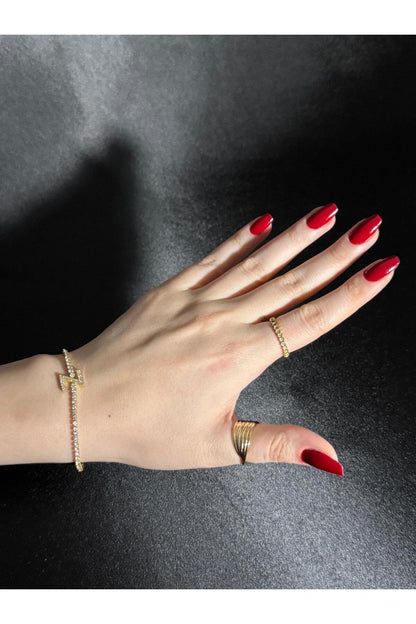 Gold Kaplama Su Yolu Harfli Bileklik