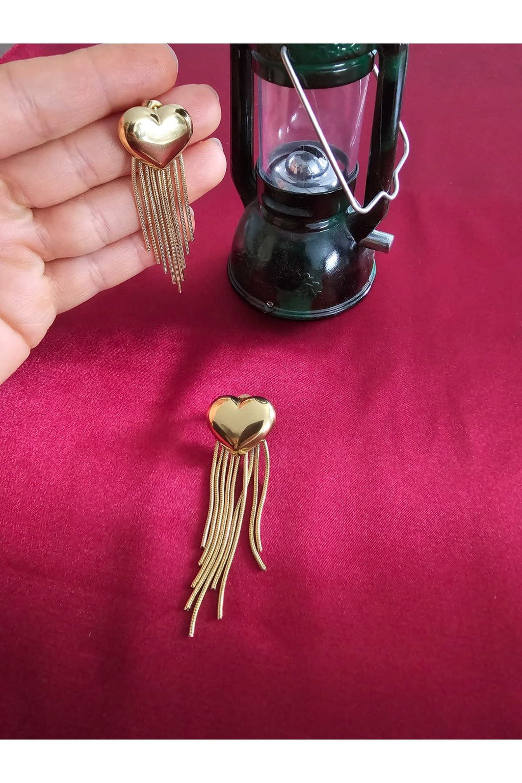 Sirena VIP Serisi-Kalpli Püskül Sallantılı Gold Kaplama Paslanmaz Çelik Küpe